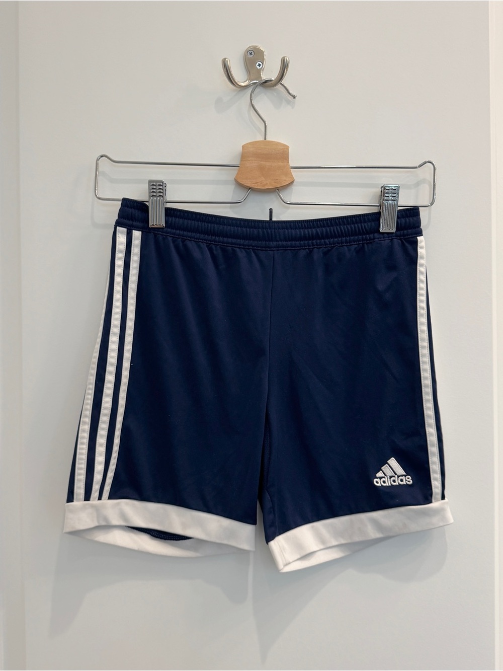 adidas Navy and White Men’s Athletic Shorts
